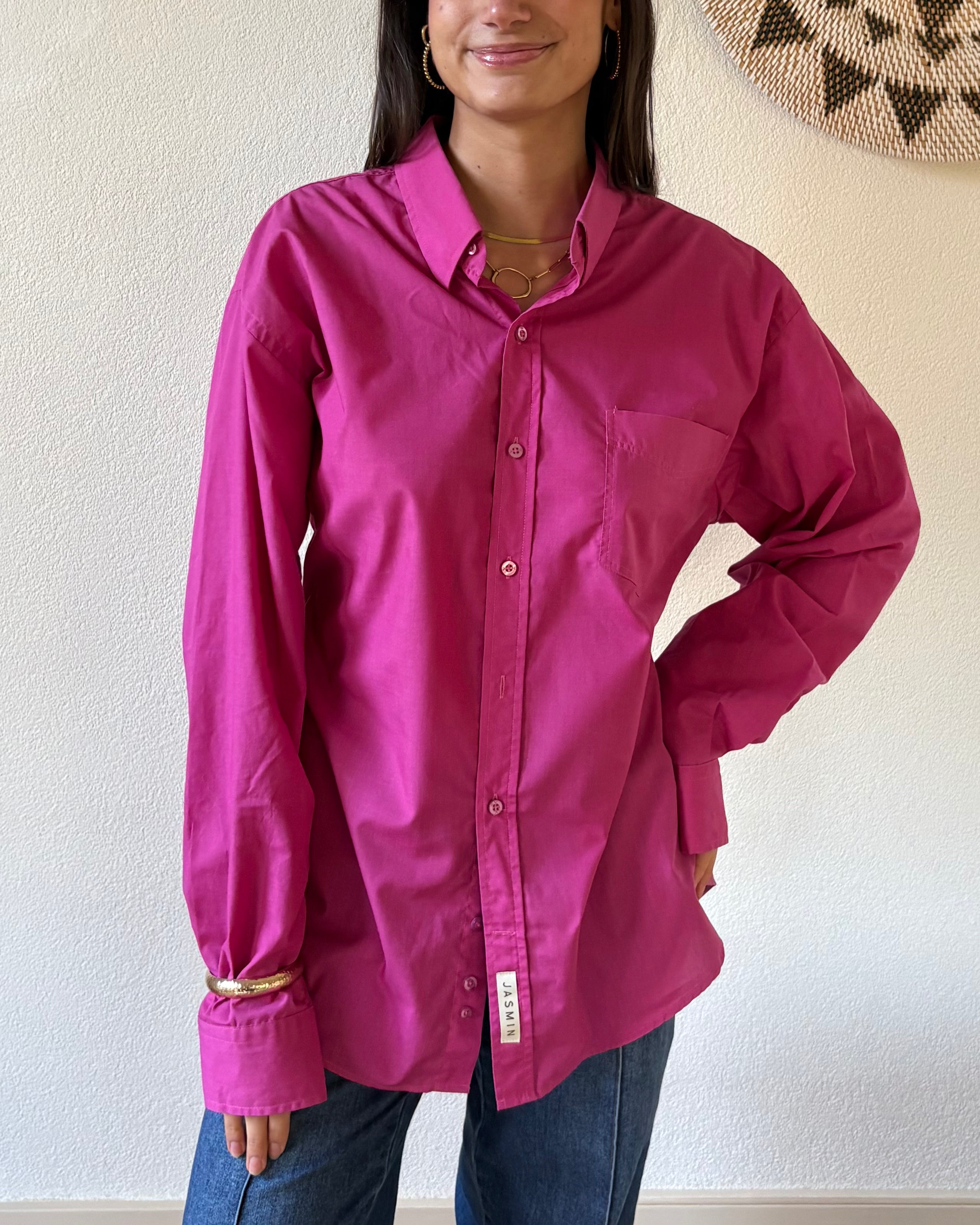 Smocked shirt pink