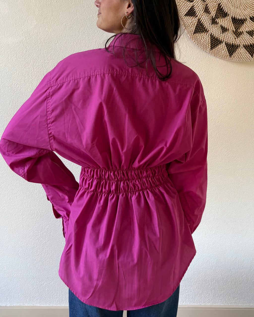 Smocked shirt pink